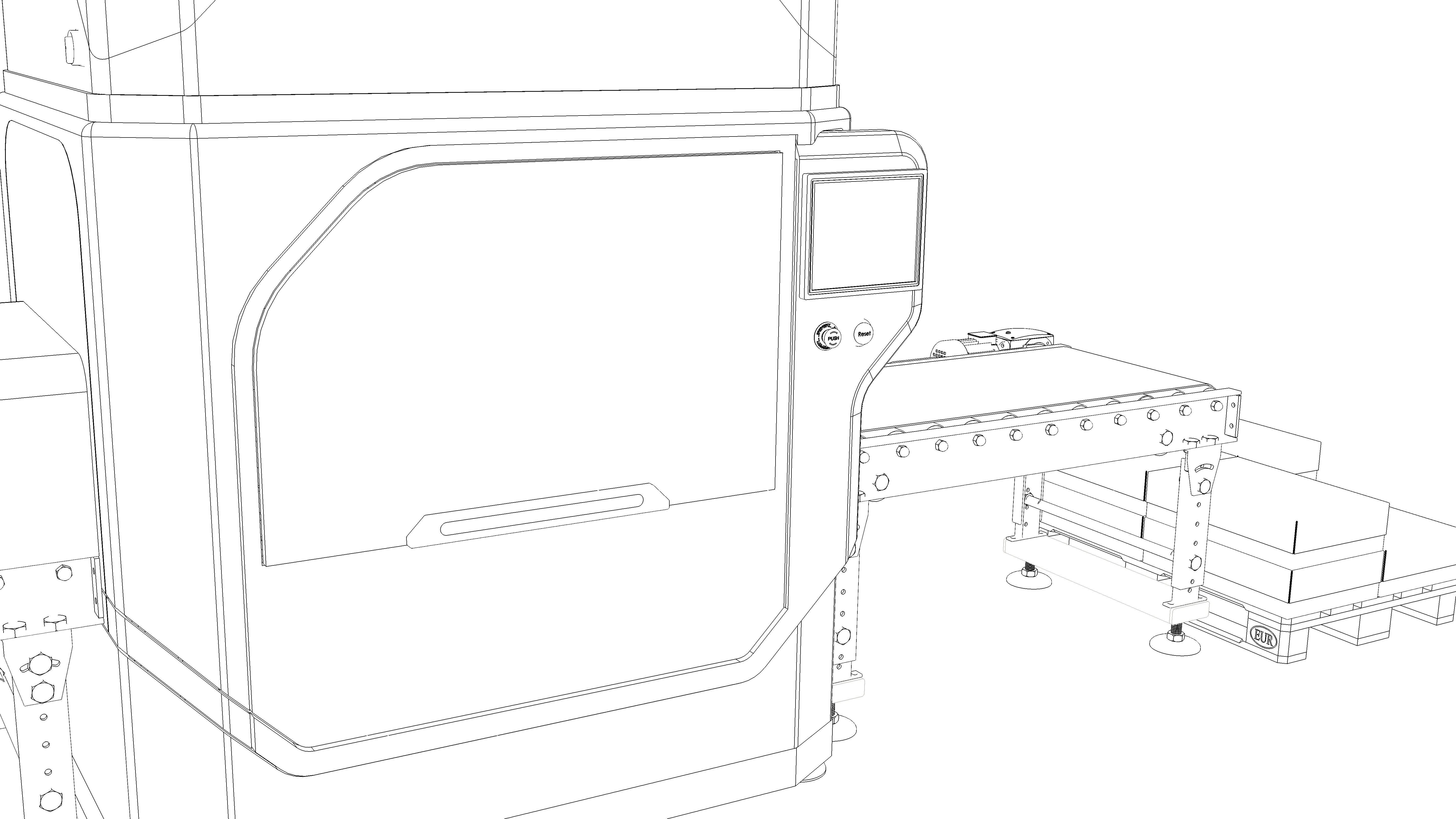 Industrial Unpacking Machine Concept 3D model_9