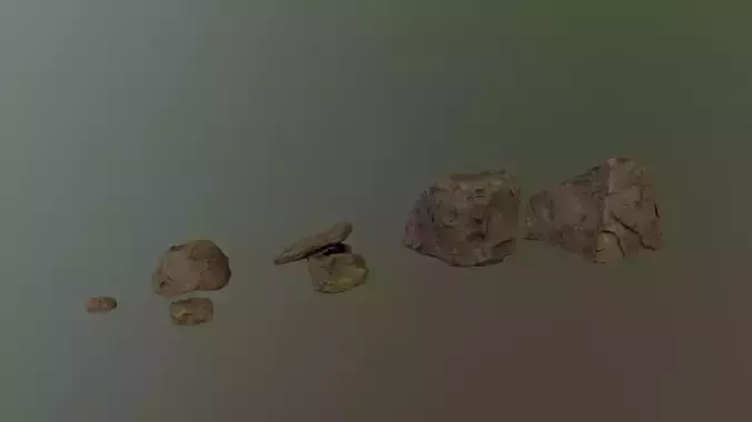 Desert rock Low-poly 3D model