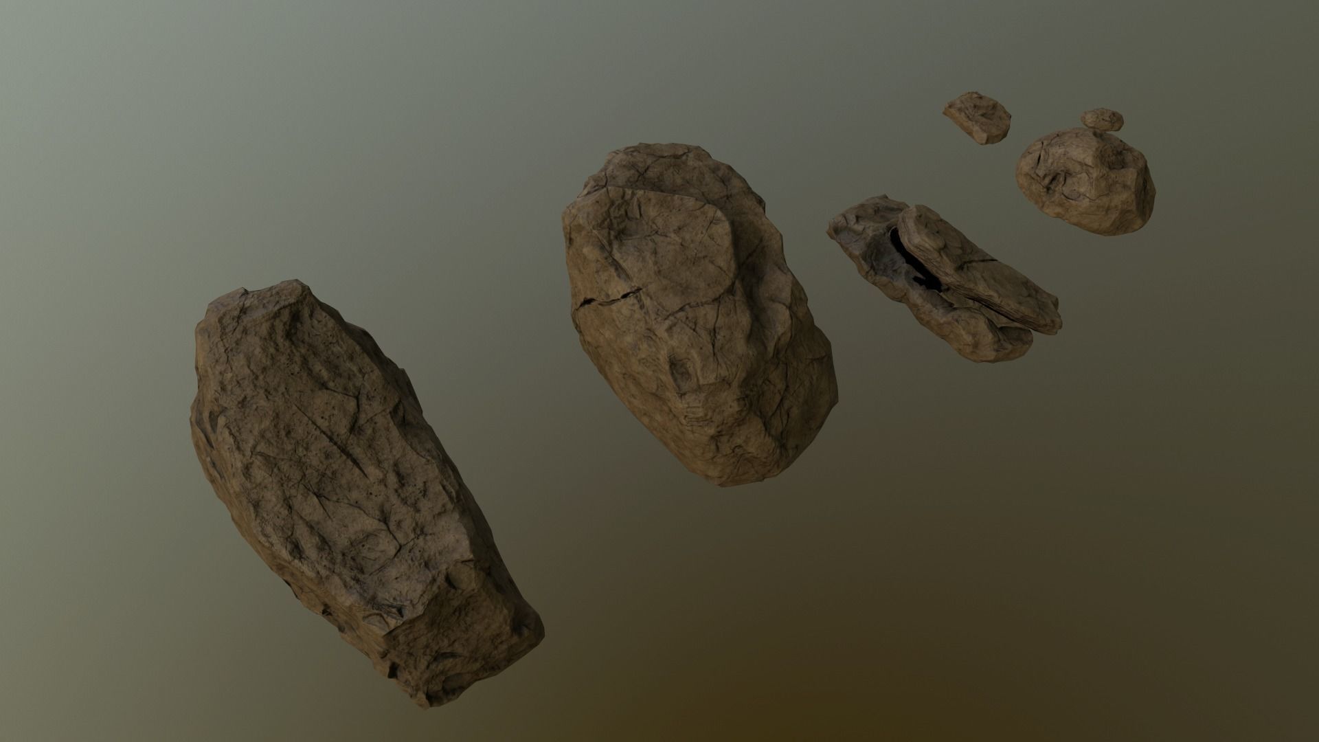 Desert rock Low-poly 3D model Low-poly 3D model_3