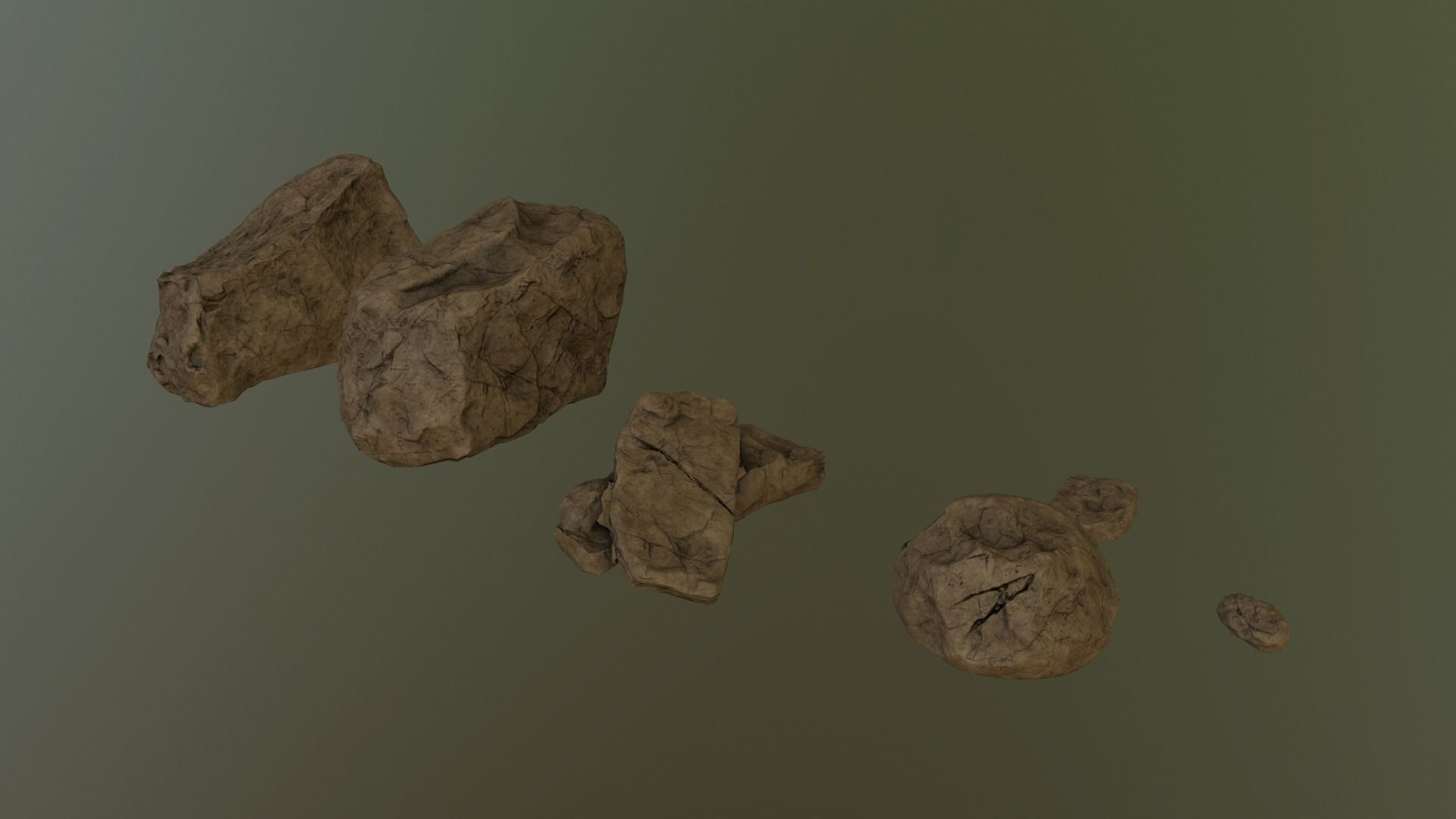 Desert rock Low-poly 3D model Low-poly 3D model_2