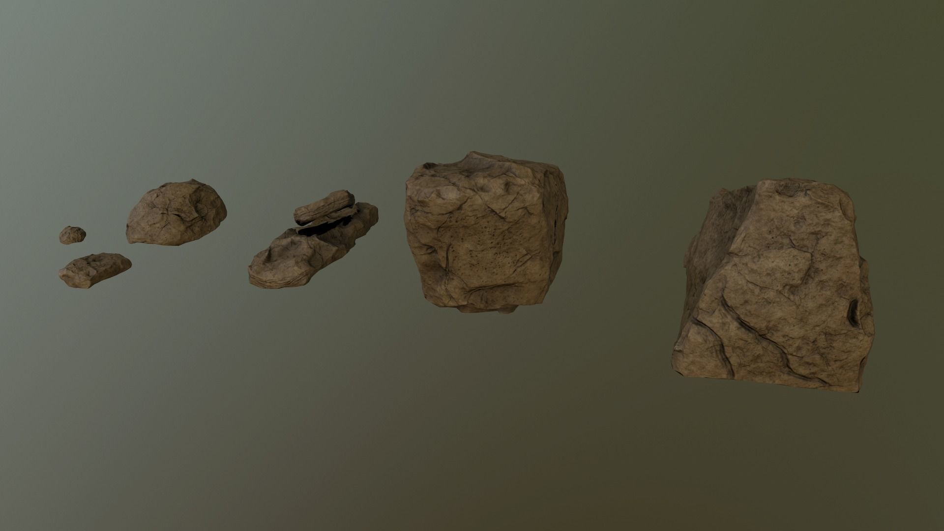 Desert rock Low-poly 3D model Low-poly 3D model_1