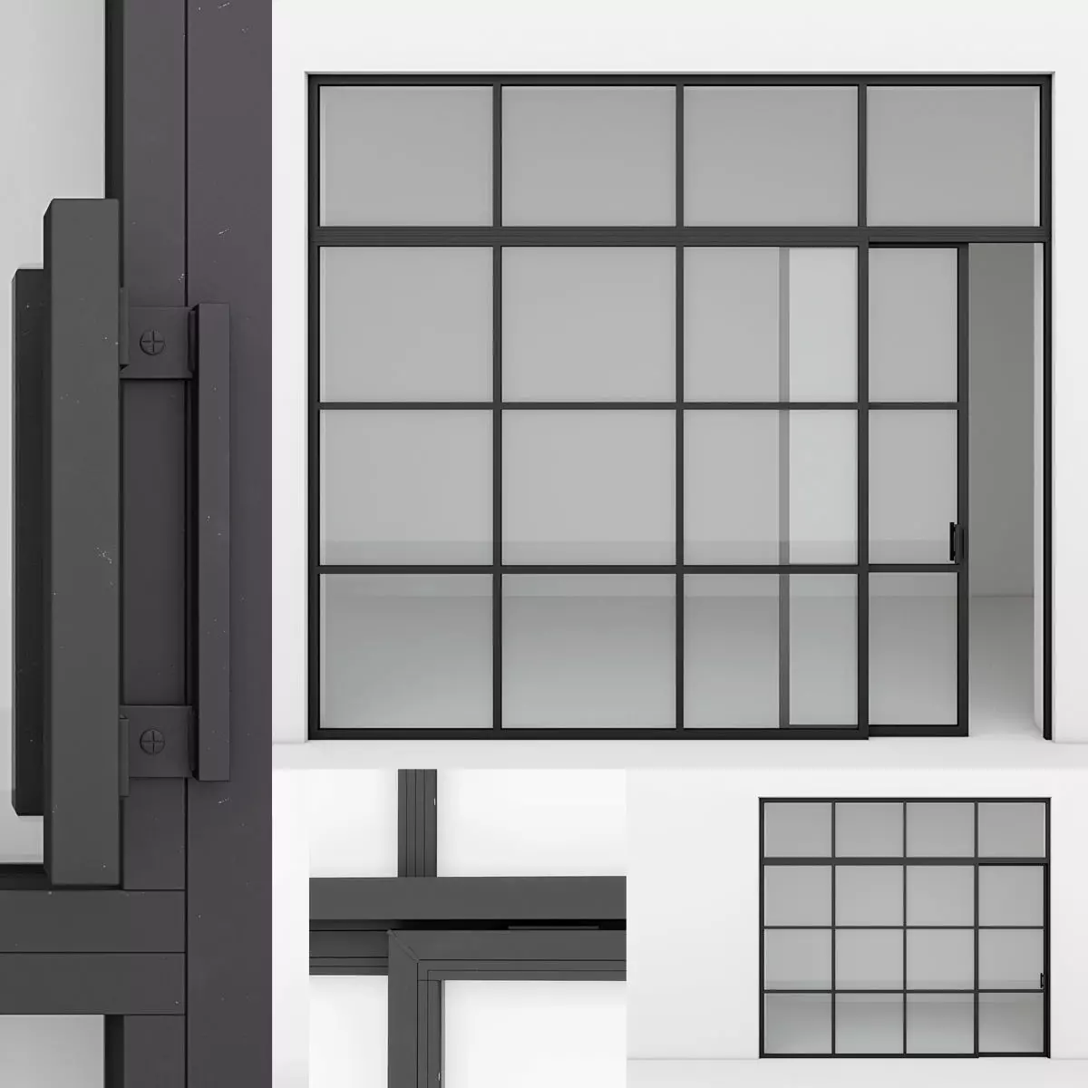 Aluminium door 7 3D model_0