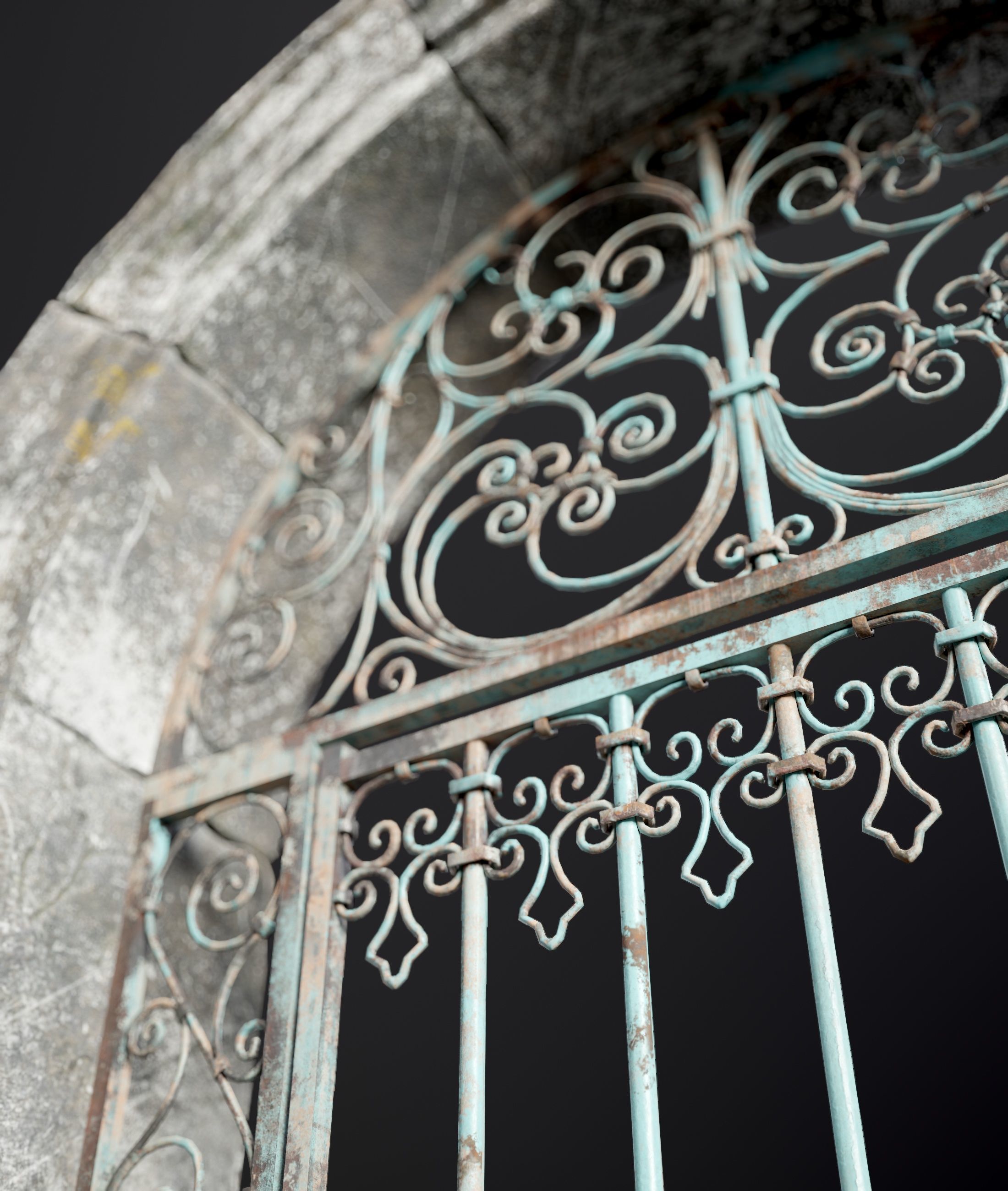 Five Medieval Doors with Arches 3D Model Collection_30