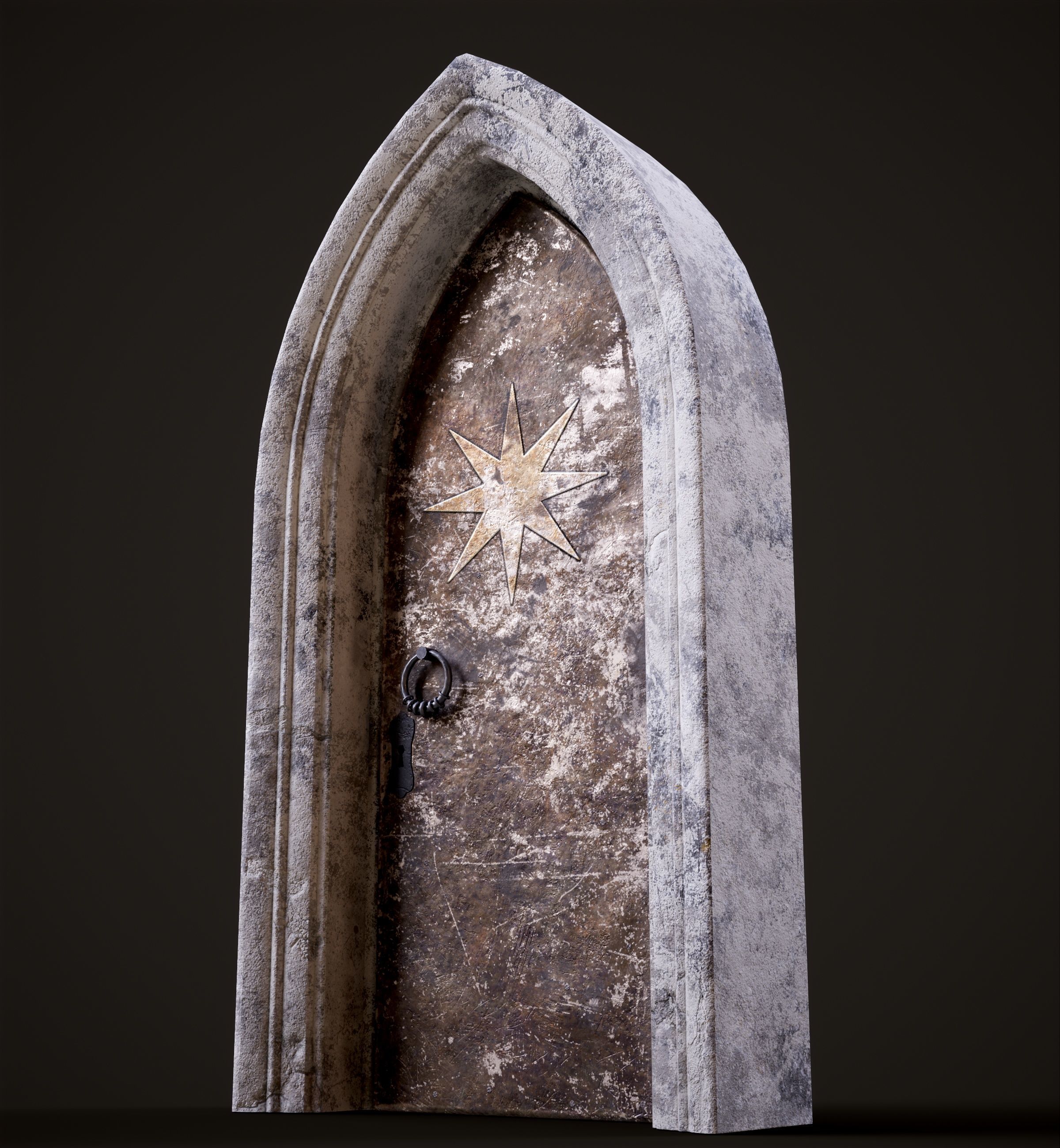 Five Medieval Doors with Arches 3D Model Collection_55
