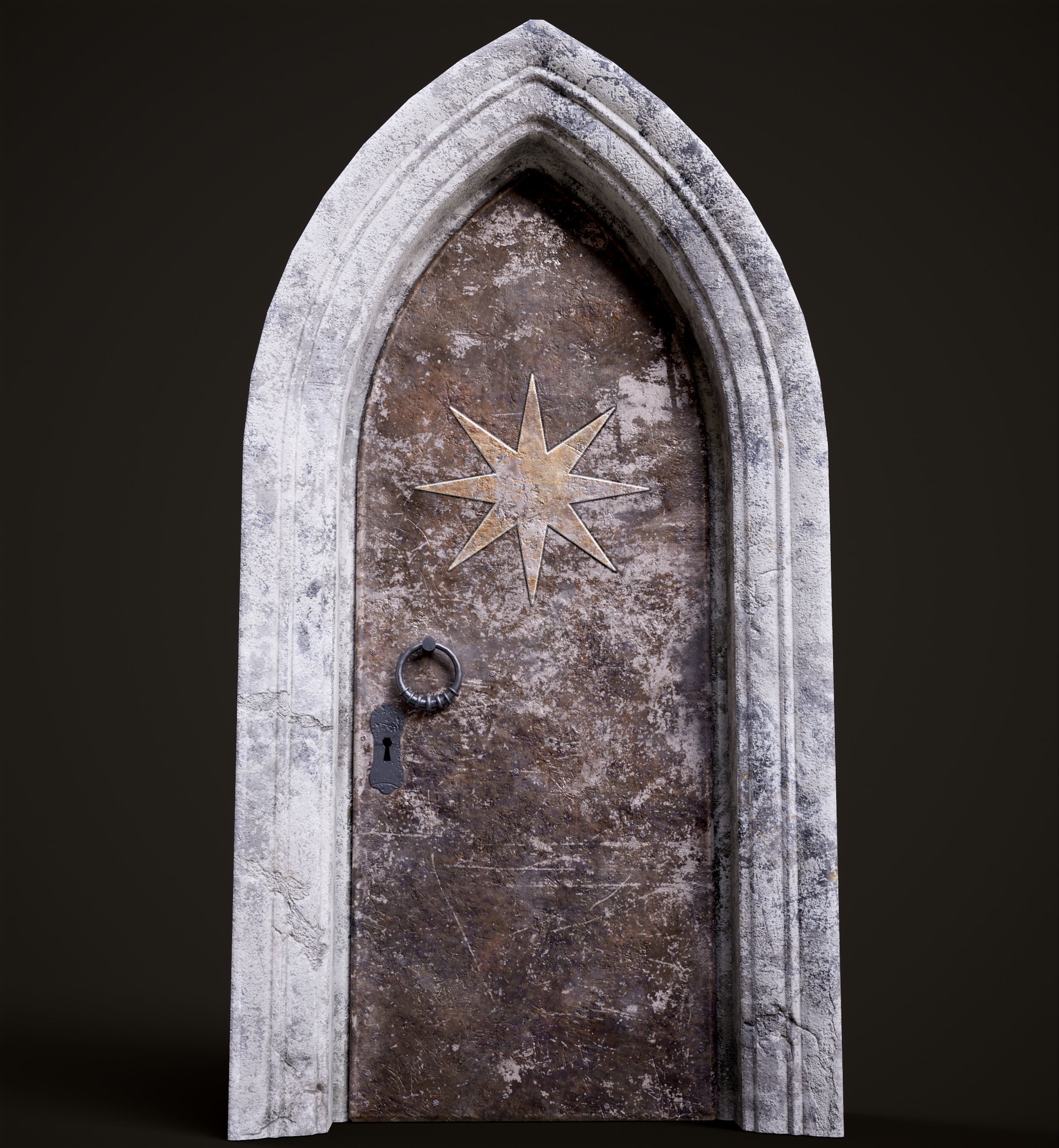 Five Medieval Doors with Arches 3D Model Collection_54