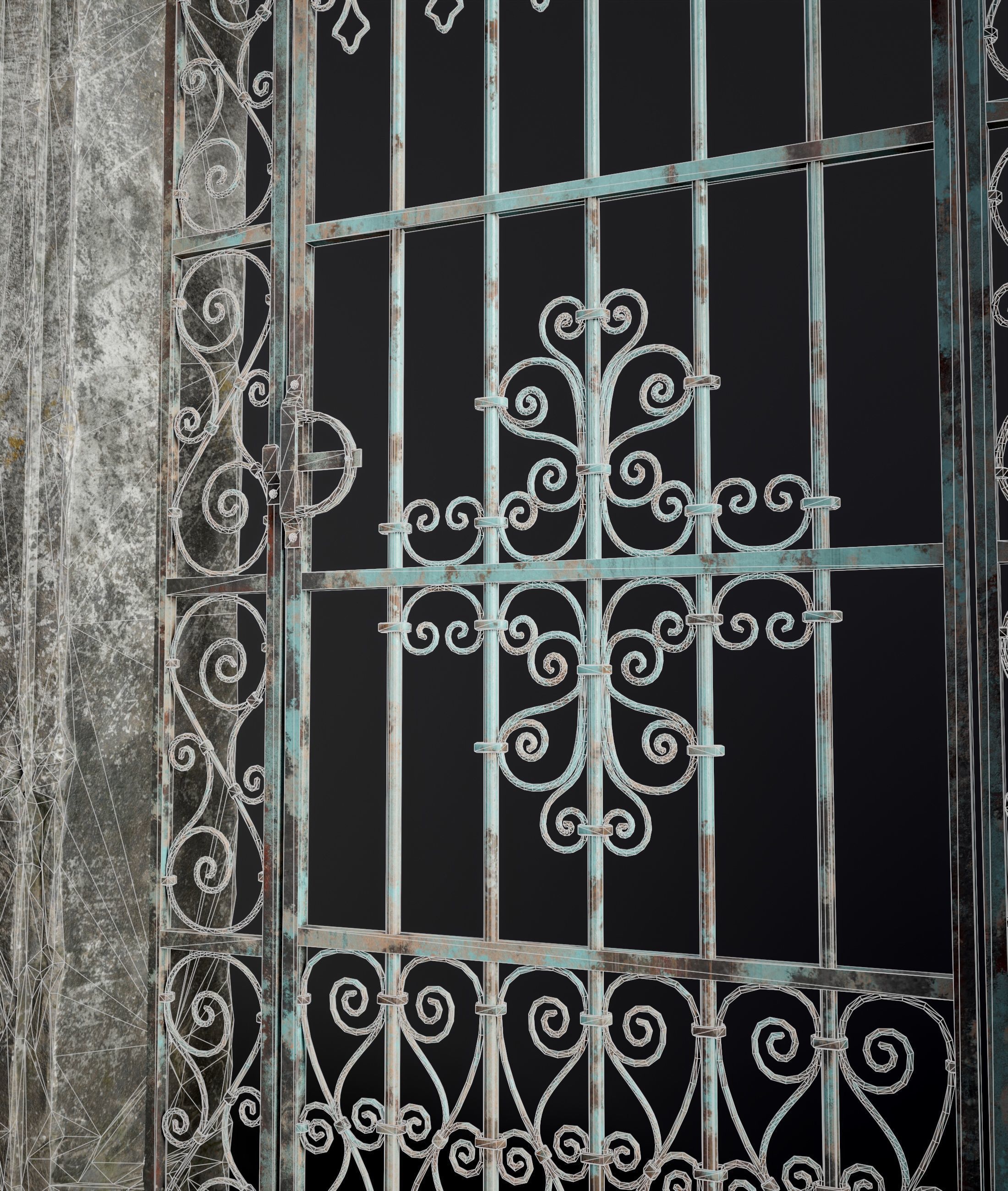 Five Medieval Doors with Arches 3D Model Collection_31