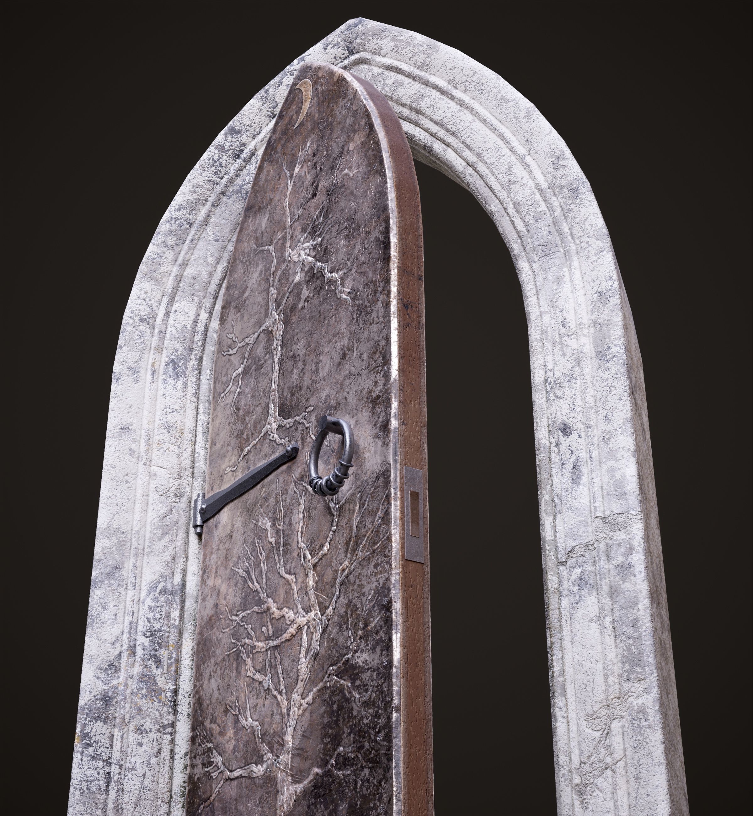 Five Medieval Doors with Arches 3D Model Collection_63