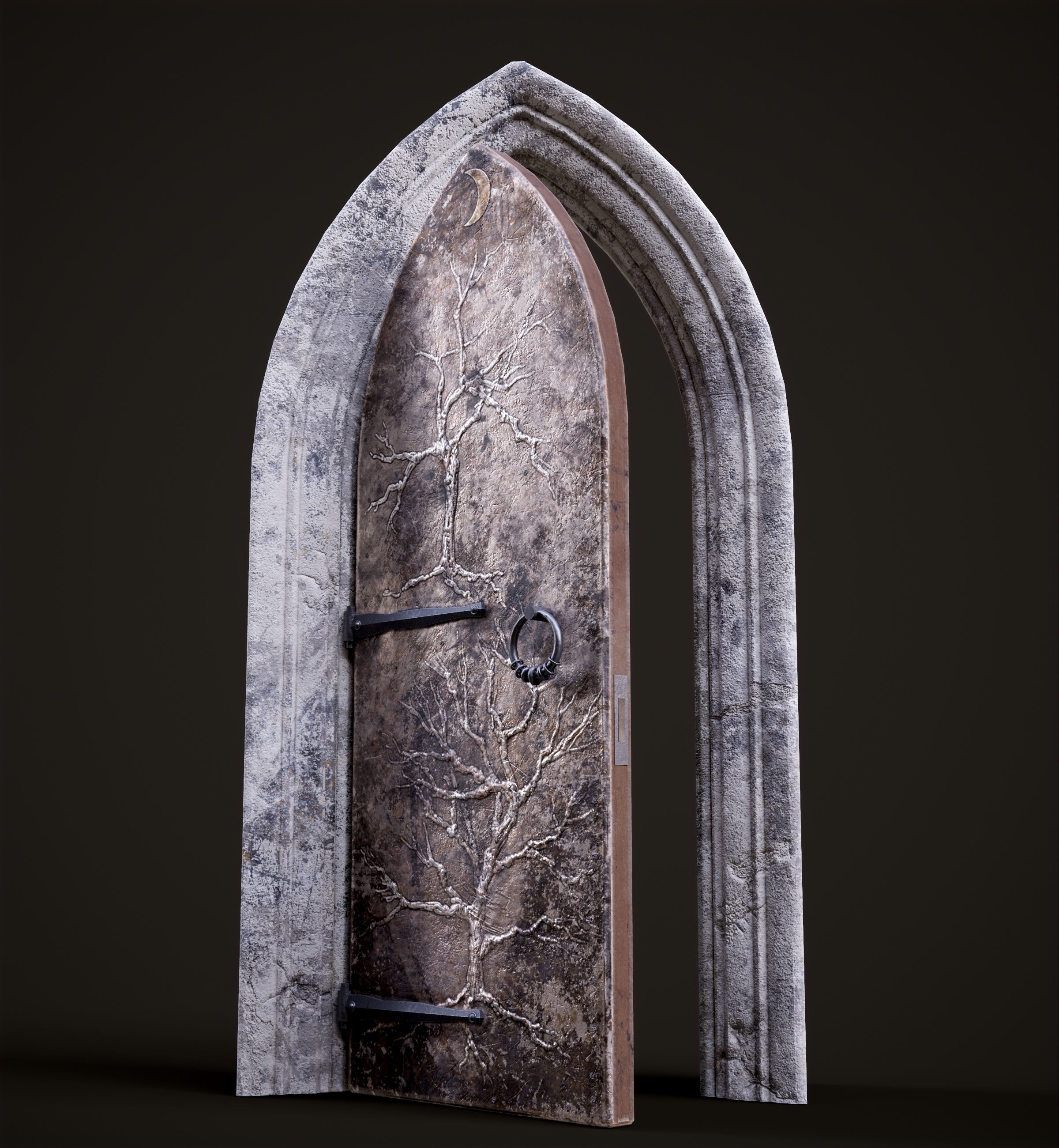 Five Medieval Doors with Arches 3D Model Collection_62