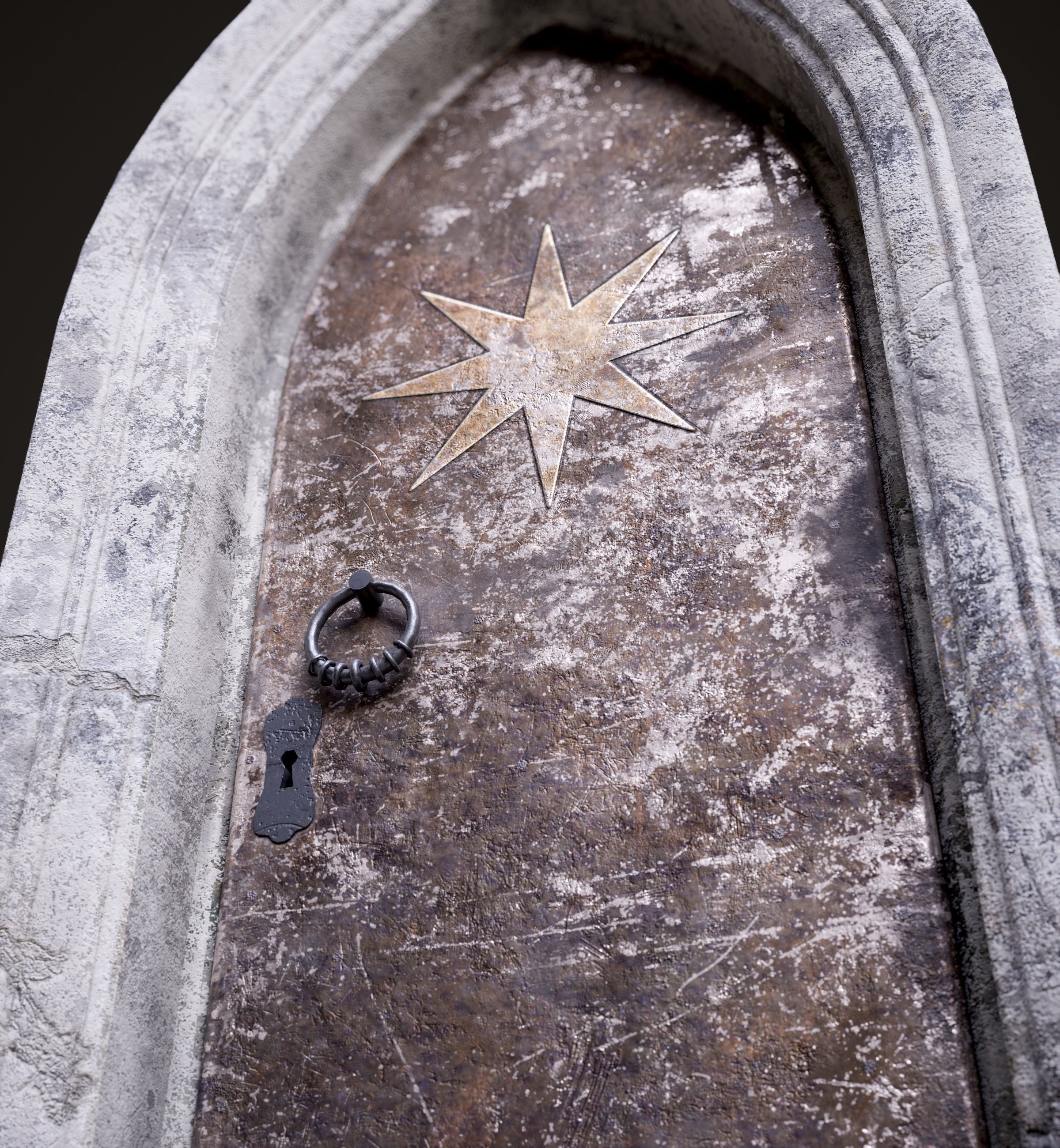 Five Medieval Doors with Arches 3D Model Collection_57