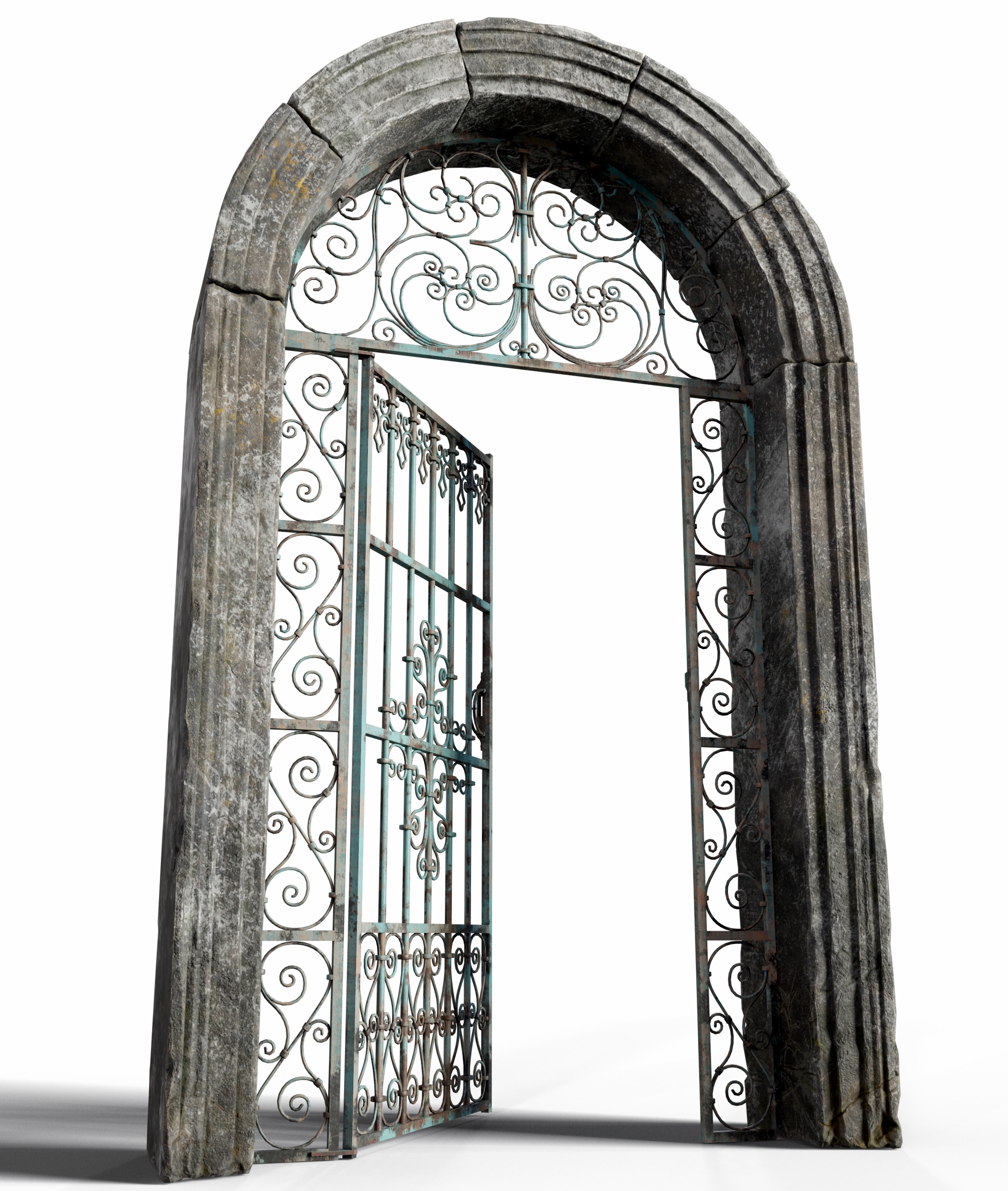 Five Medieval Doors with Arches 3D Model Collection_26
