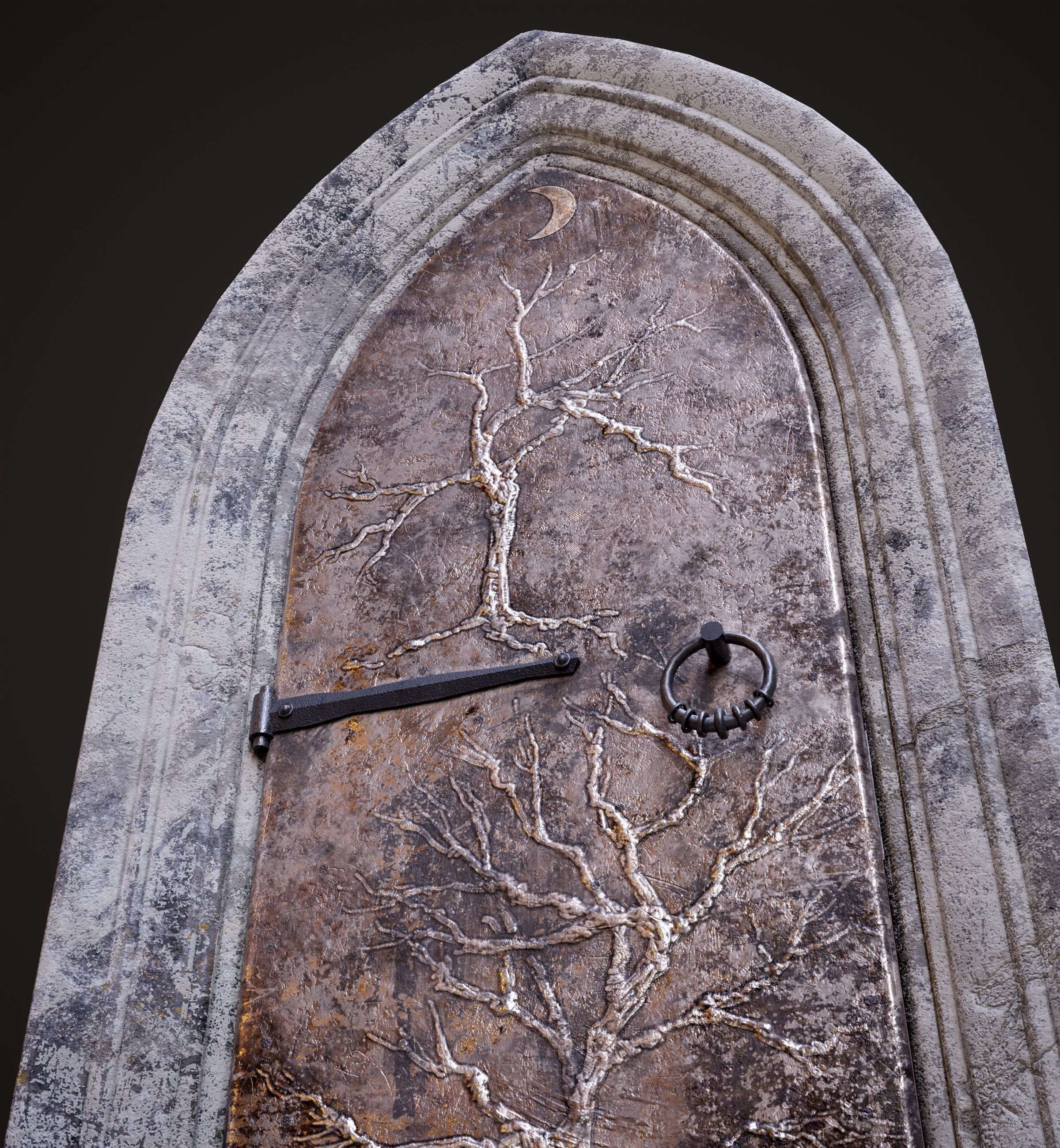 Five Medieval Doors with Arches 3D Model Collection_53