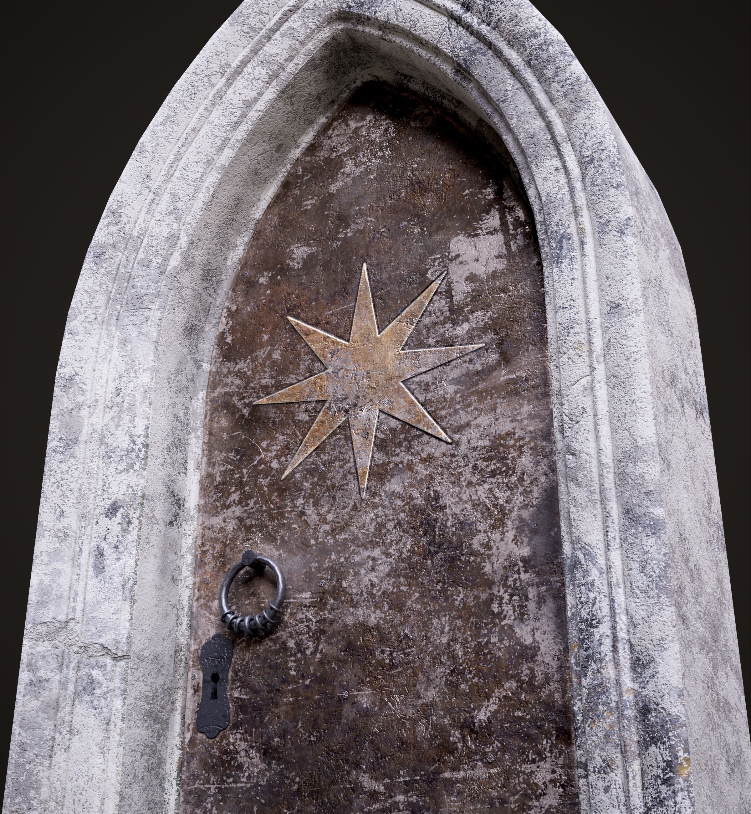 Five Medieval Doors with Arches 3D Model Collection_56