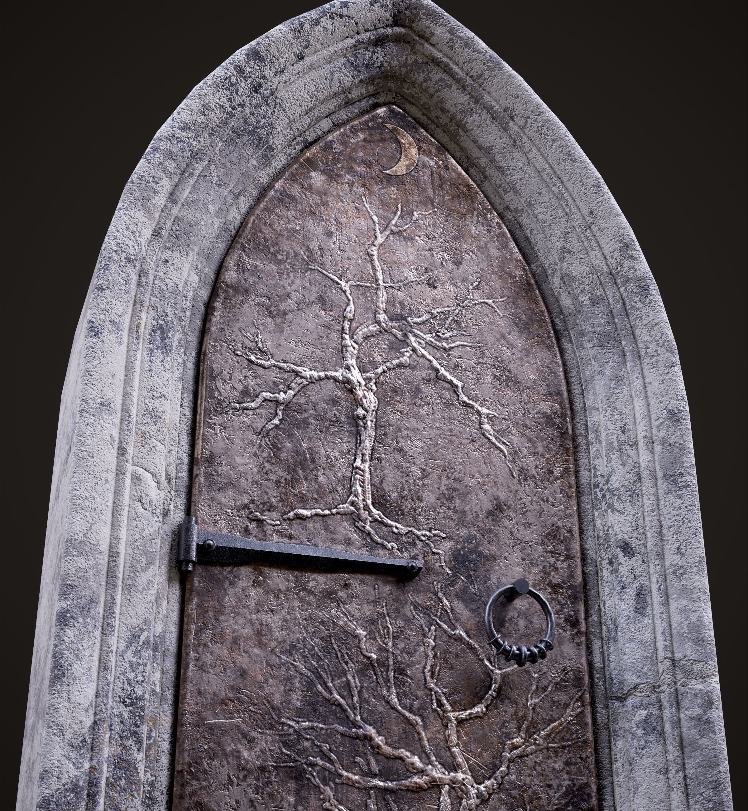 Five Medieval Doors with Arches 3D Model Collection_59