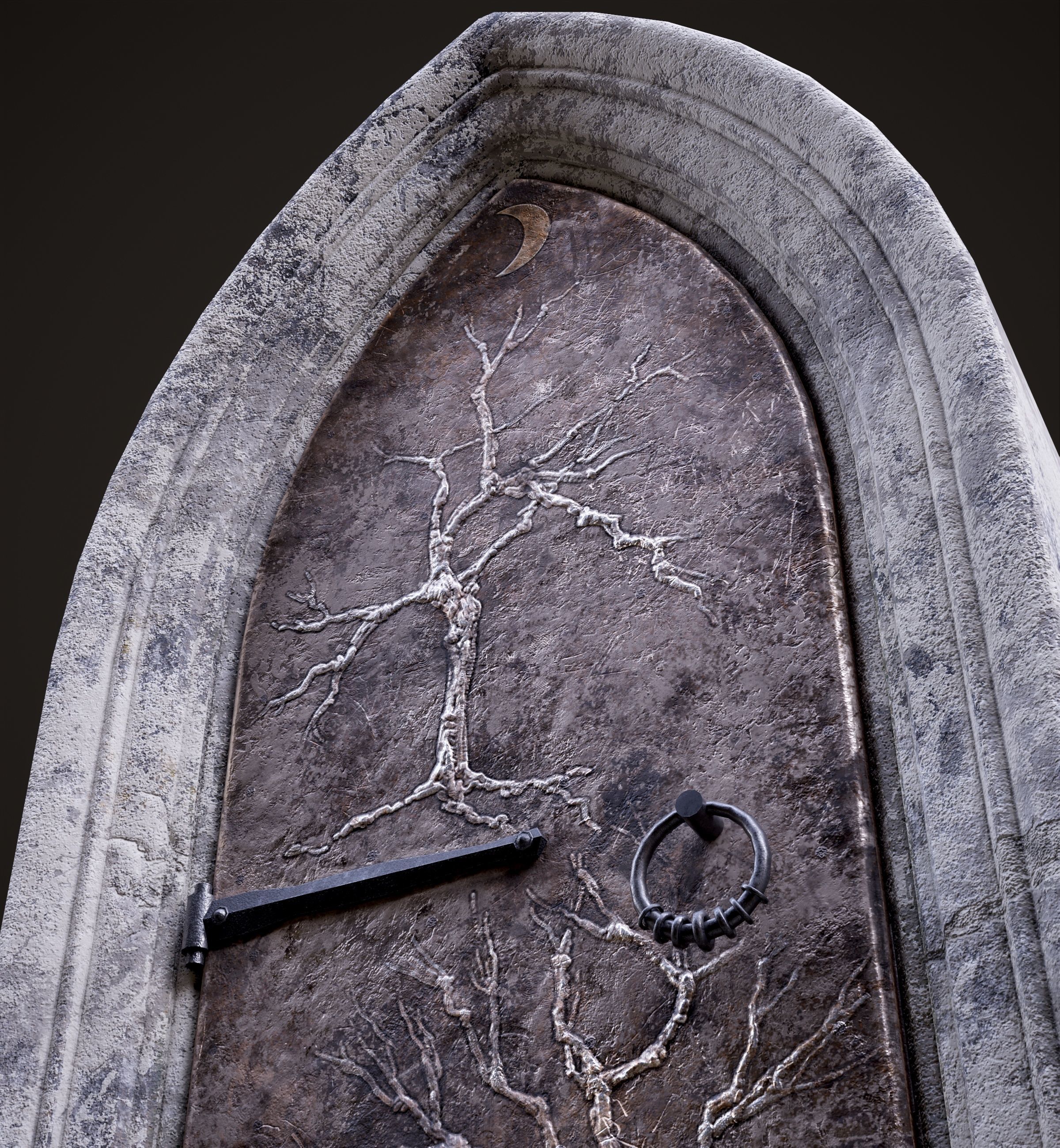 Five Medieval Doors with Arches 3D Model Collection_58