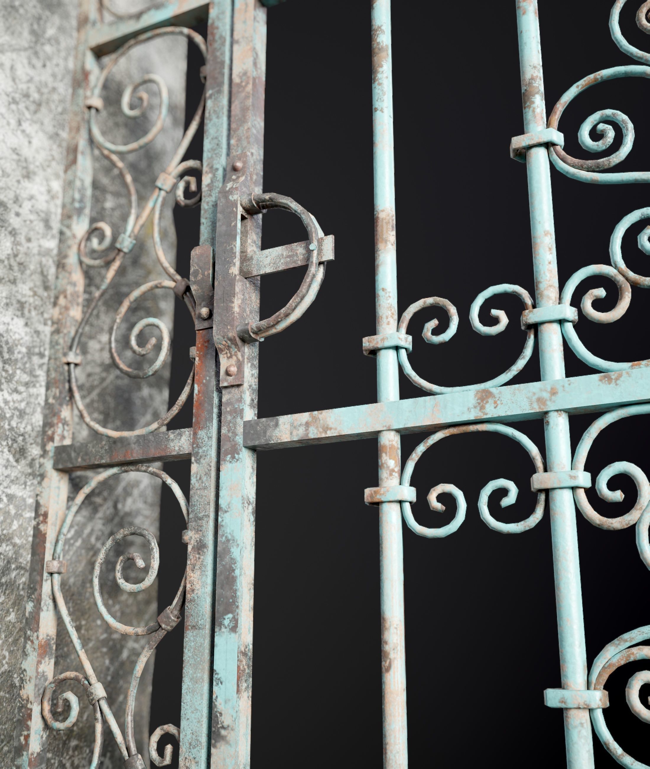 Five Medieval Doors with Arches 3D Model Collection_29