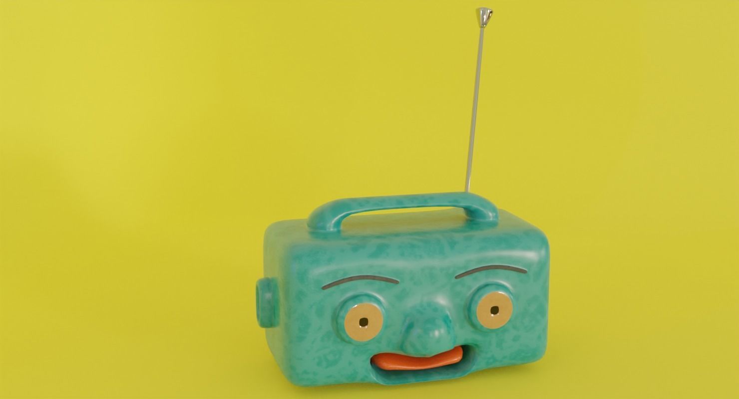 Toy radio in Blender and other formats 3D model_4