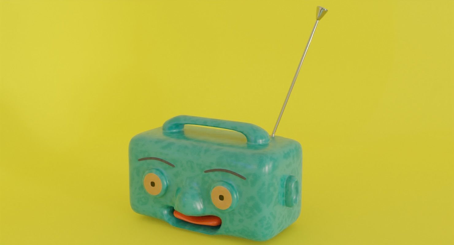 Toy radio in Blender and other formats 3D model_24