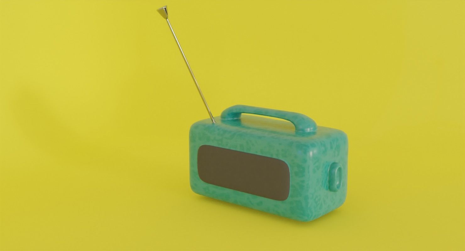 Toy radio in Blender and other formats 3D model_12