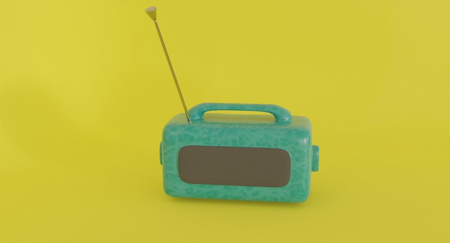 Toy radio in Blender and other formats 3D model_14
