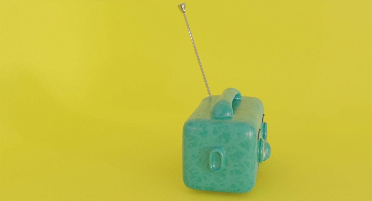 Toy radio in Blender and other formats 3D model_8
