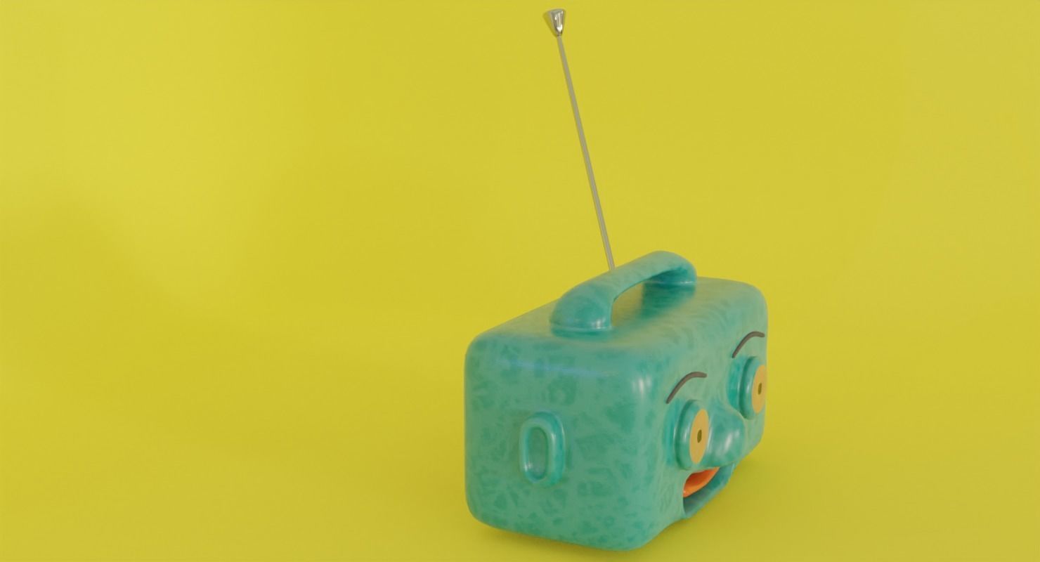 Toy radio in Blender and other formats 3D model_7