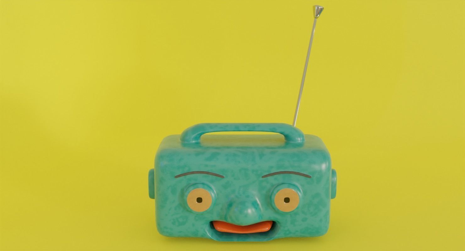 Toy radio in Blender and other formats 3D model_3