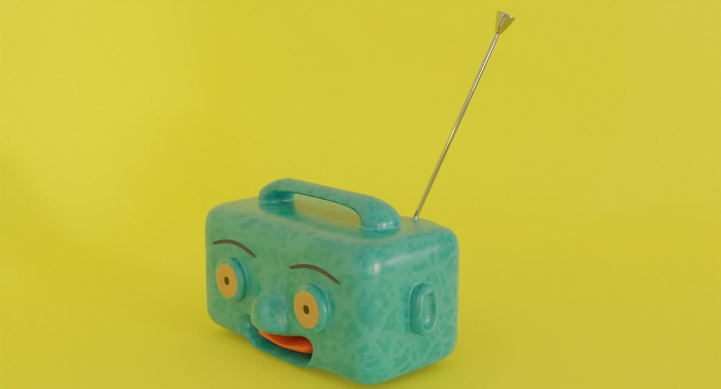 Toy radio in Blender and other formats 3D model_23