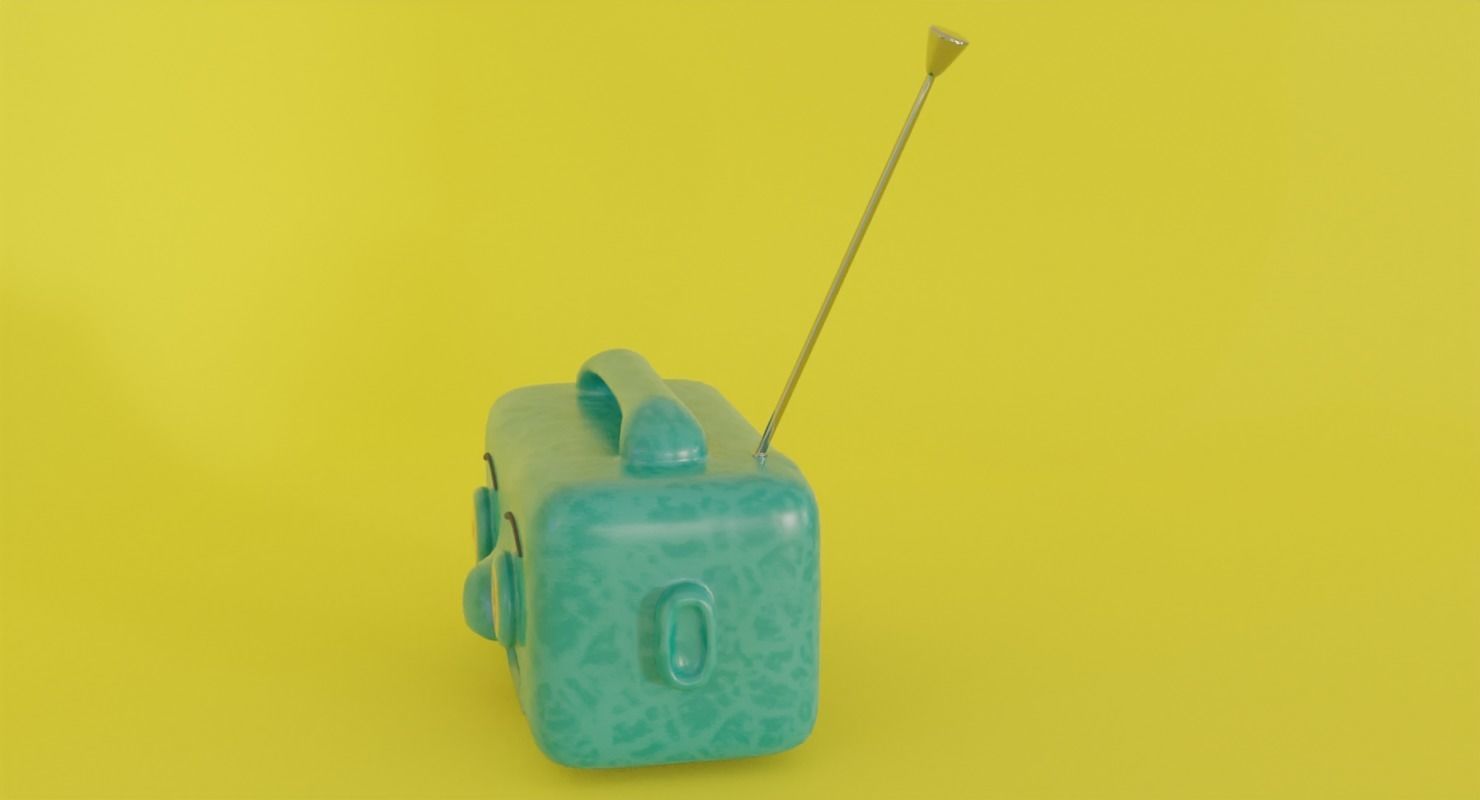 Toy radio in Blender and other formats 3D model_21
