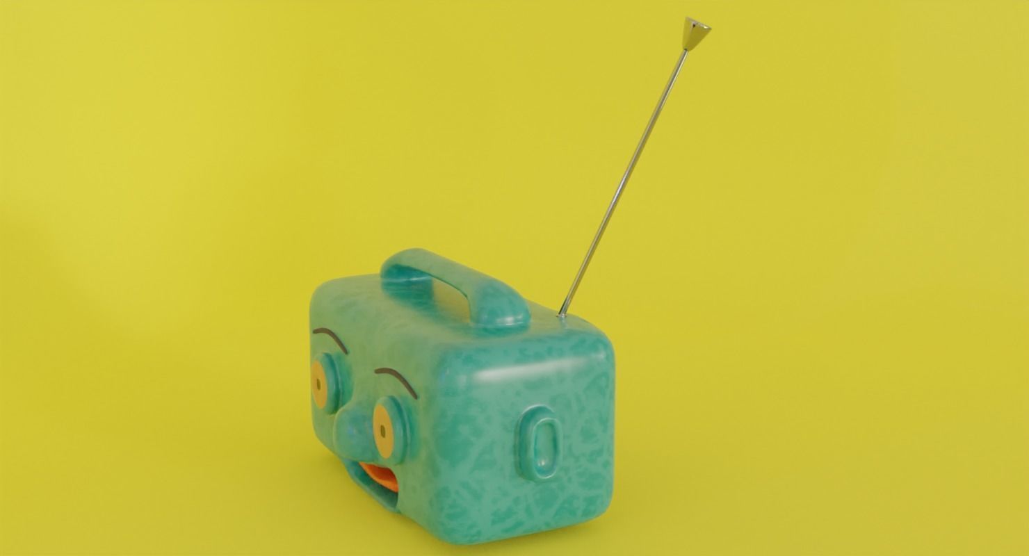 Toy radio in Blender and other formats 3D model_22