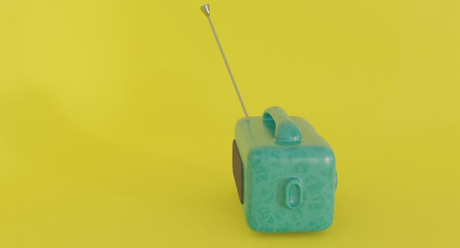 Toy radio in Blender and other formats 3D model_9