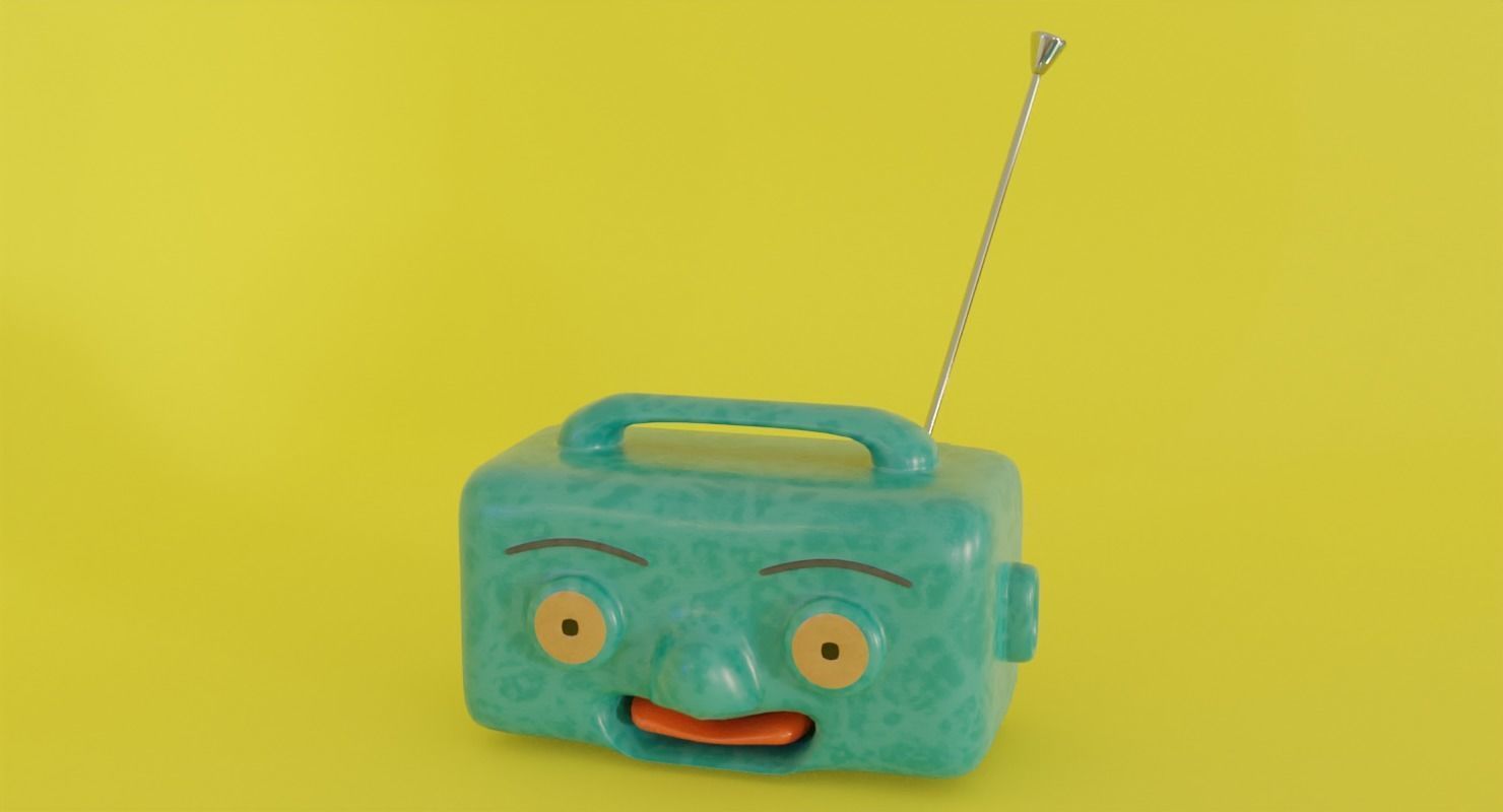 Toy radio in Blender and other formats 3D model_1