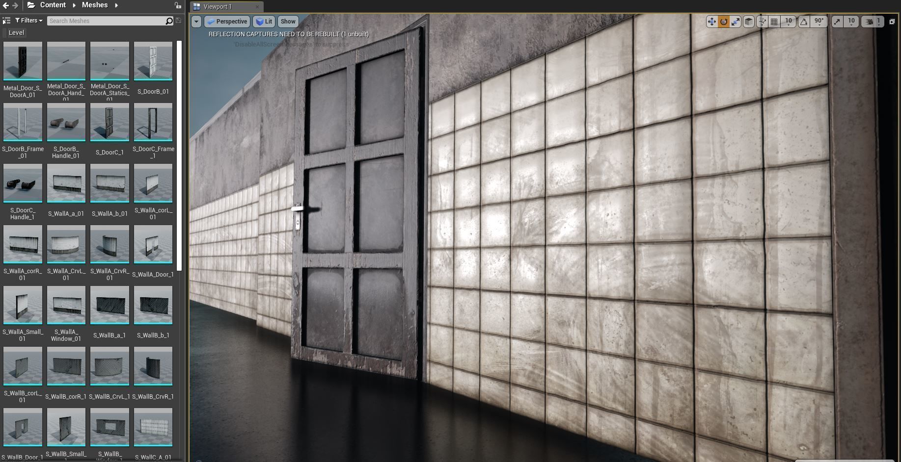 Wall modular Low-poly 3D model_4