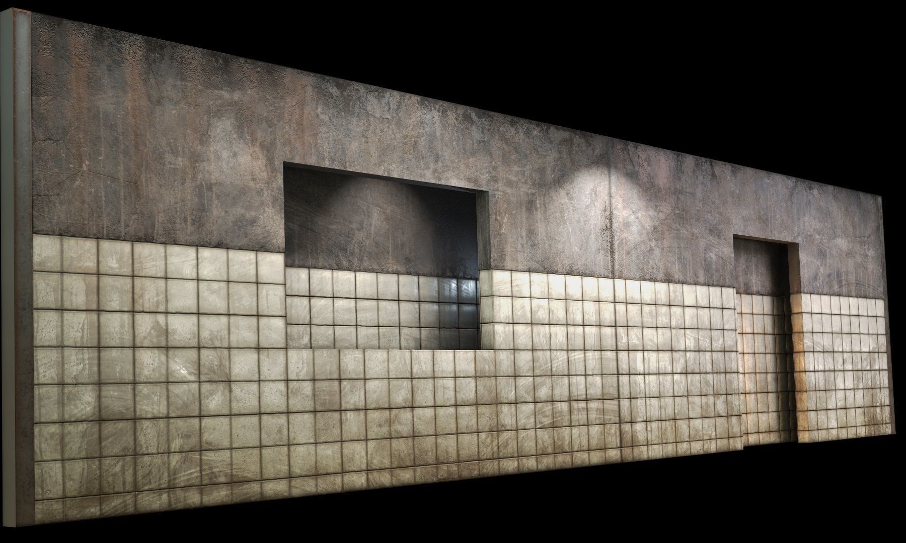 Wall modular Low-poly 3D model_8