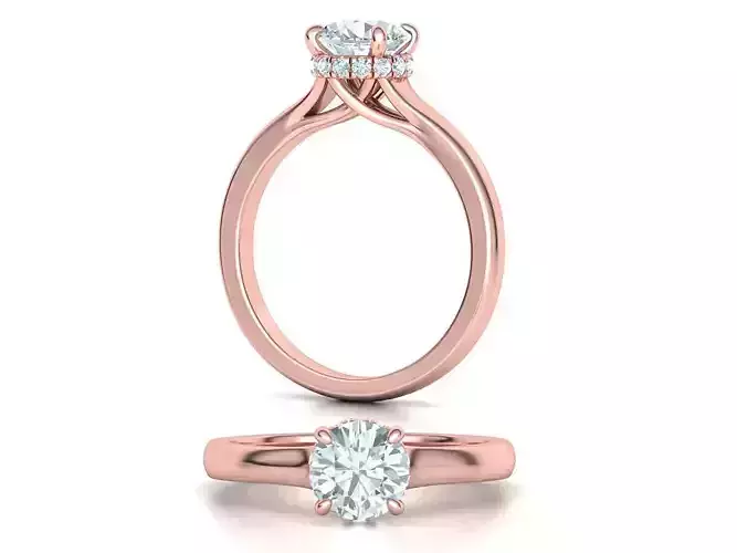 Trellis Engagement ring 1ct Stone design 3dmodel 3D print model