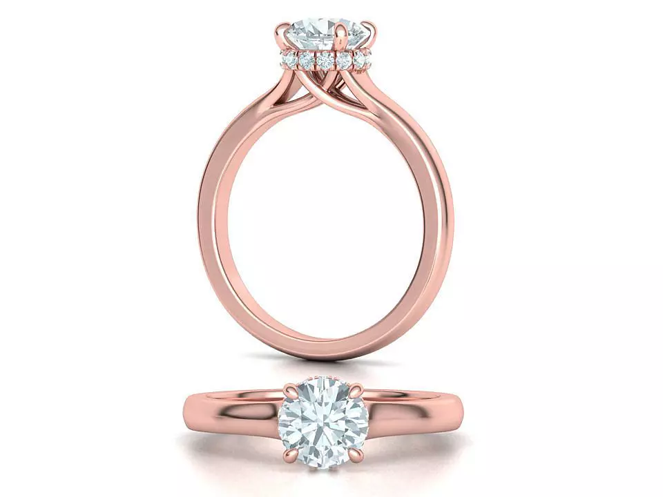 Trellis Engagement ring 1ct Stone design 3dmodel 3D print model