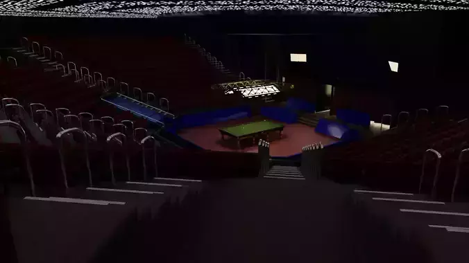 Low Poly Theater Hall 3D Model   Low-poly 3D model