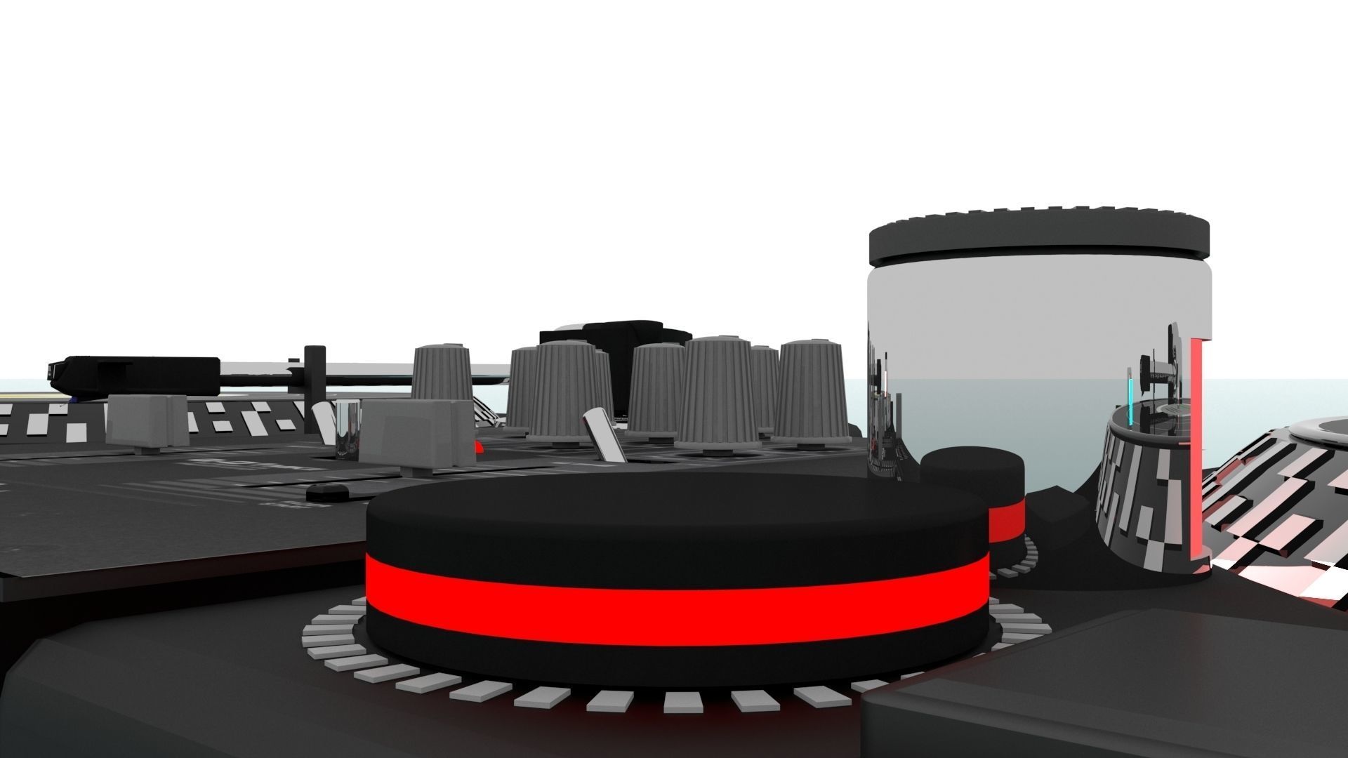 Turntable and Mixer Dj 3D model_7