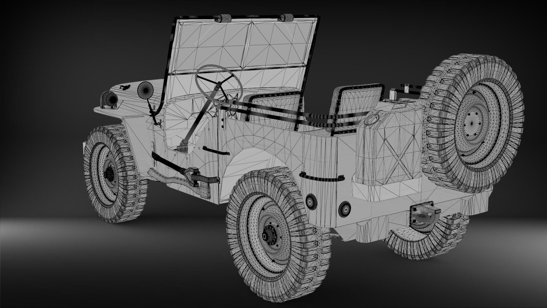 Jeep Willys 1942 3D model_11
