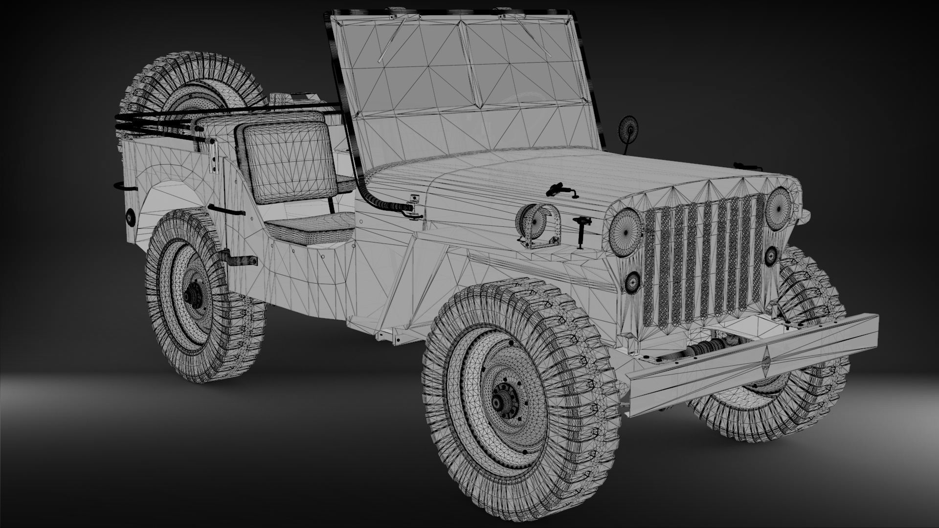 Jeep Willys 1942 3D model_10