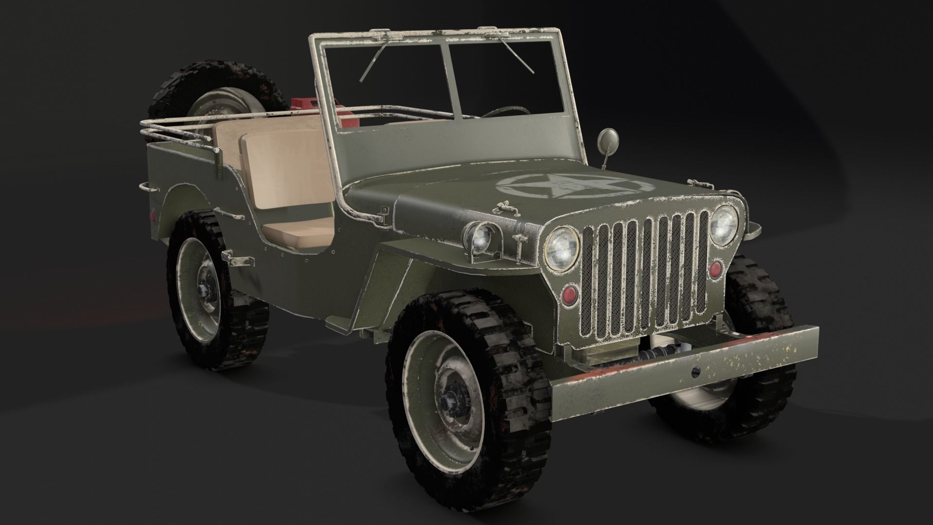 Jeep Willys 1942 3D model_3