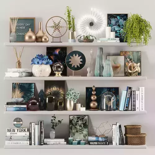 blue decorative set 3D model