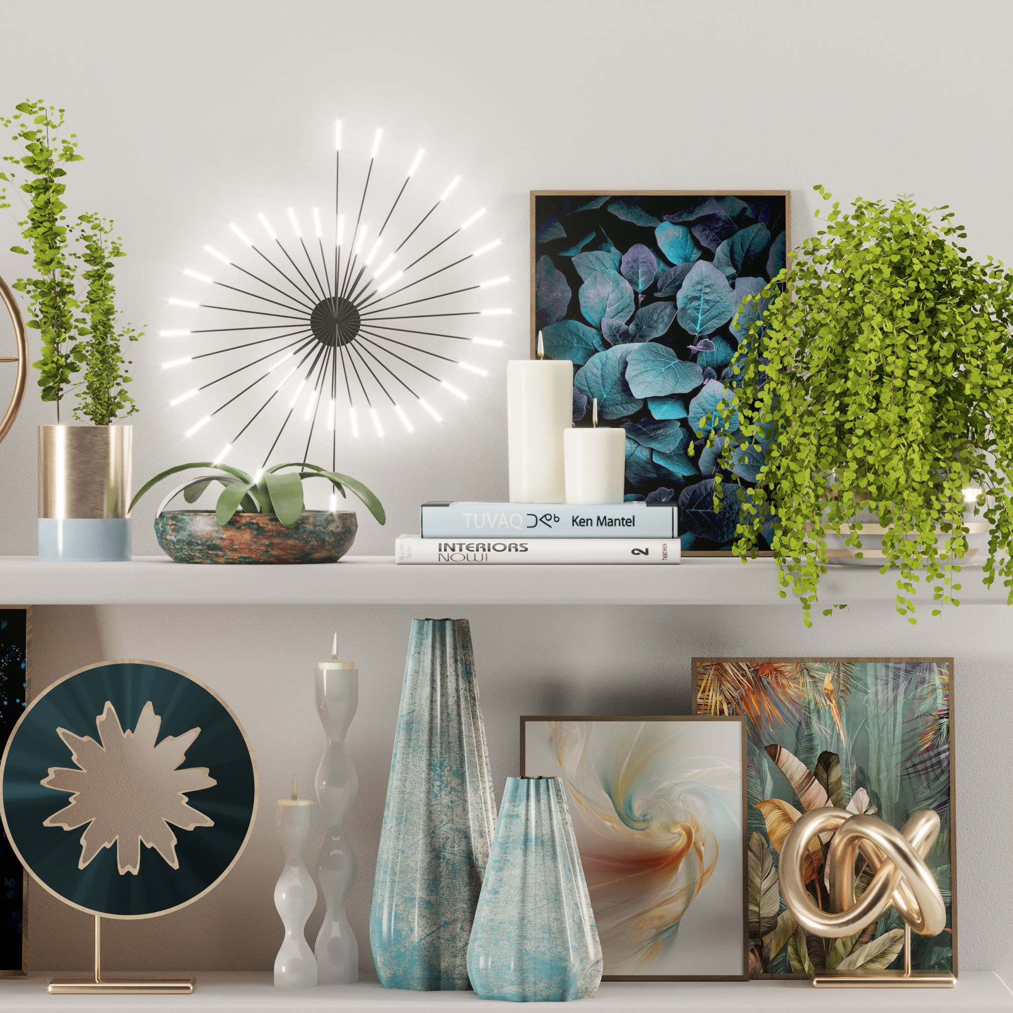 blue decorative set 3D model_3