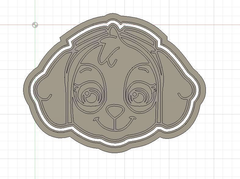 Paw Patrol Skye Cookie and Fondant Cutter with Embosser 3D print model_1