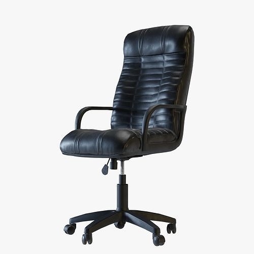 Leather office chair Low-poly 3D model