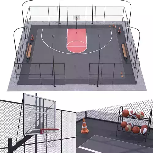 Basketball field 3D model