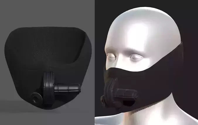 Gas mask helmet scifi fantasy armor hats military Low-poly