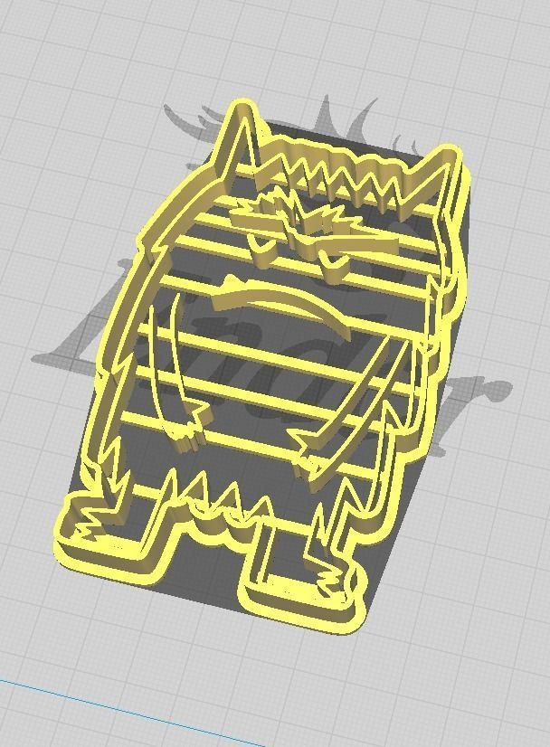 Emotions Monsters Sadness Cookie-Fondant Cutter with Marker 3D print model_1