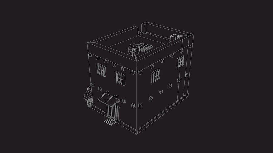 Low Poly Arab House Low-poly 3D model_4