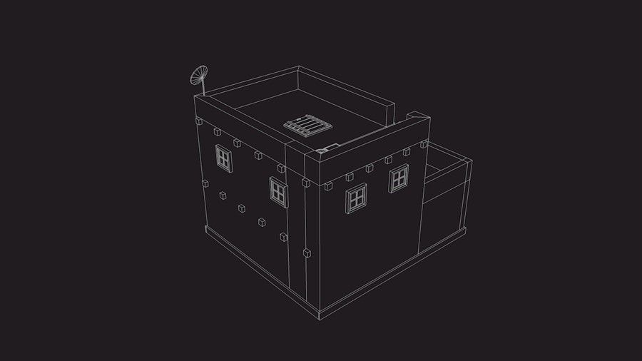Low Poly Arab House Low-poly 3D model_3