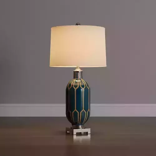 Blue ceramic table lamp